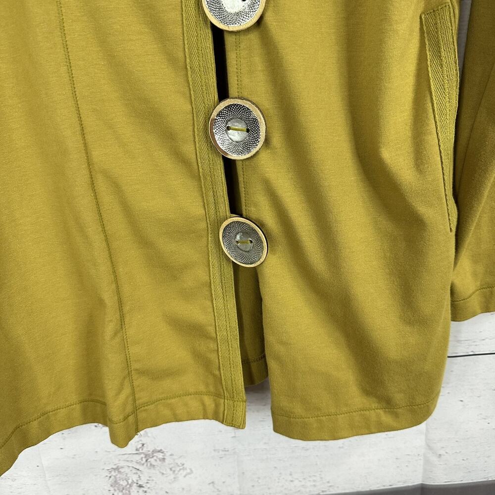 Neon Buddha Cardigan‎ Sweatshirt Womens XS Mustard Yellow Oversized Buttons Art - Picture 4 of 12